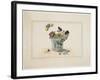 Flowers in a Glass, with Butterfly-null-Framed Giclee Print