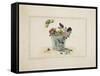 Flowers in a Glass, with Butterfly-null-Framed Stretched Canvas