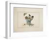 Flowers in a Glass, with Butterfly-null-Framed Premium Giclee Print