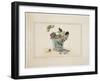 Flowers in a Glass, with Butterfly-null-Framed Giclee Print