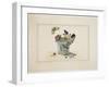 Flowers in a Glass, with Butterfly-null-Framed Giclee Print