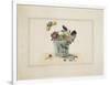 Flowers in a Glass, with Butterfly-null-Framed Giclee Print