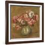 Flowers in a Green Vase, 1906 (Oil on Canvas)-Pierre Auguste Renoir-Framed Giclee Print