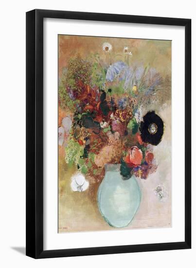 Flowers in a Green Vase, 1910-Odilon Redon-Framed Giclee Print