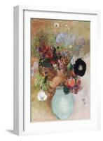 Flowers in a Green Vase, 1910-Odilon Redon-Framed Giclee Print