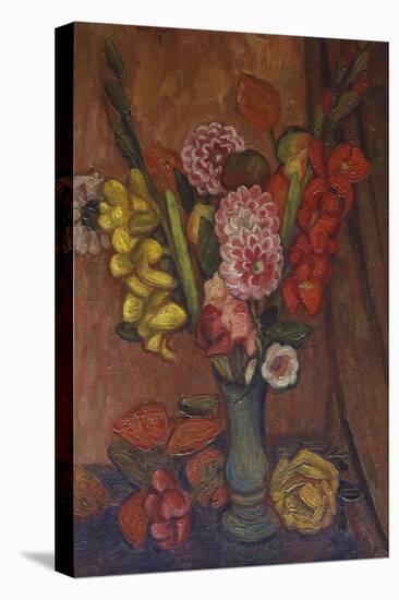 Flowers in a Green Vase-Mark Gertler-Stretched Canvas