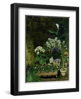 Flowers in a Greenhouse, 1864-Pierre-Auguste Renoir-Framed Giclee Print