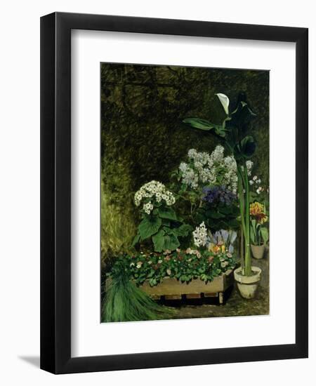 Flowers in a Greenhouse, 1864-Pierre-Auguste Renoir-Framed Giclee Print