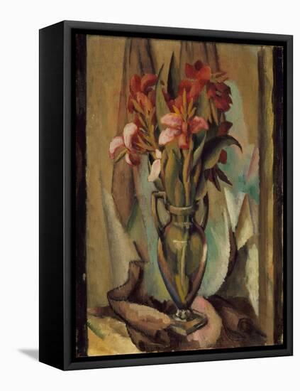 Flowers in a Handled Vase, 1919-22-Edward Middleton Manigault-Framed Stretched Canvas