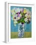 Flowers in a Jug, turquoise decoration,2011-Joan Thewsey-Framed Giclee Print
