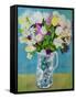 Flowers in a Jug, turquoise decoration,2011-Joan Thewsey-Framed Stretched Canvas