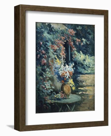 Flowers in a Landscape; Bouquet De Fleurs Dans Un Paysage-Maximilien Luce-Framed Giclee Print