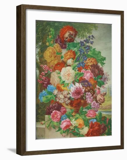 Flowers in a Landscape-Joseph Nigg-Framed Collectable Print