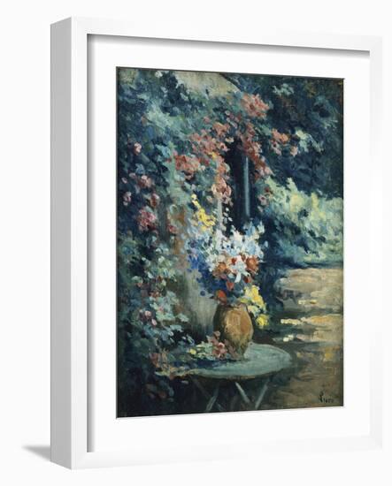 Flowers in a Landscape-Maximilien Luce-Framed Giclee Print