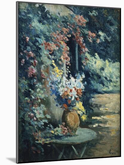 Flowers in a Landscape-Maximilien Luce-Mounted Giclee Print