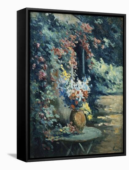 Flowers in a Landscape-Maximilien Luce-Framed Stretched Canvas