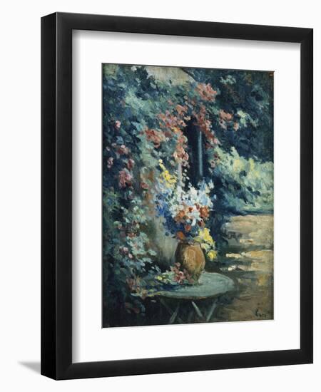 Flowers in a Landscape-Maximilien Luce-Framed Premium Giclee Print