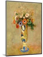 Flowers in a Painted Vase-Odilon Redon-Mounted Premium Giclee Print