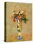 Flowers in a Painted Vase-Odilon Redon-Stretched Canvas