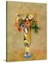 Flowers in a Painted Vase-Odilon Redon-Stretched Canvas