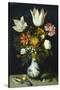 Flowers in a Porcelain Vase, C1600-Ambrosius Bosschaert-Stretched Canvas