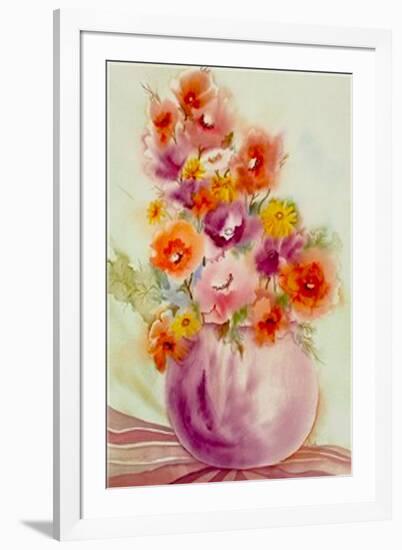 Flowers in a Purple Vase-Neela Pushparaj-Framed Giclee Print