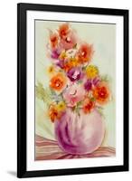 Flowers in a Purple Vase-Neela Pushparaj-Framed Giclee Print