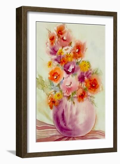 Flowers in a Purple Vase-Neela Pushparaj-Framed Giclee Print