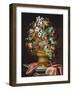 Flowers in a Sculpted Urn on a Draped Stone Pedestal-Andrea The Elder Scacciati-Framed Giclee Print