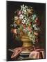 Flowers in a Sculpted Urn on a Draped Stone Pedestal-Andrea The Elder Scacciati-Mounted Giclee Print