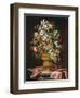 Flowers in a Sculpted Urn on a Draped Stone Pedestal-Andrea The Elder Scacciati-Framed Giclee Print