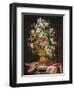 Flowers in a Sculpted Urn on a Draped Stone Pedestal-Andrea The Elder Scacciati-Framed Giclee Print