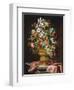 Flowers in a Sculpted Urn on a Draped Stone Pedestal-Andrea The Elder Scacciati-Framed Giclee Print