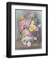 Flowers in a Sevres Jardiniere-John Harris Valda-Framed Giclee Print