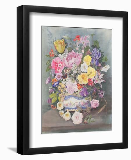 Flowers in a Sevres Jardiniere-John Harris Valda-Framed Giclee Print