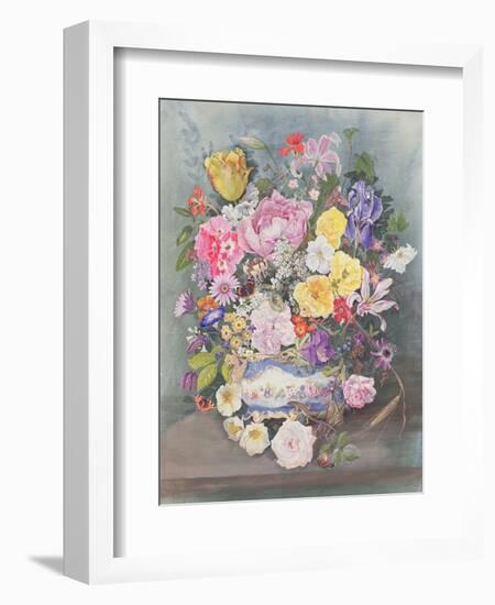 Flowers in a Sevres Jardiniere-John Harris Valda-Framed Giclee Print