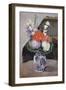 Flowers in a Small Delft Vase, C.1873-Paul Cézanne-Framed Giclee Print