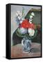 Flowers in a Small Delft Vase-Paul Cézanne-Framed Stretched Canvas