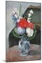 Flowers in a Small Delft Vase-Paul Cézanne-Mounted Premium Giclee Print