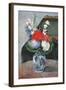 Flowers in a Small Delft Vase-Paul Cézanne-Framed Giclee Print