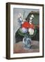 Flowers in a Small Delft Vase-Paul Cézanne-Framed Giclee Print