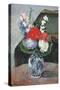 Flowers in a Small Delft Vase-Paul Cézanne-Stretched Canvas