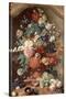 Flowers in a Terracotta Vase, 1736-Jan van Huysum-Stretched Canvas