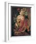 Flowers in a Terracotta Vase Decorated with Putti-Jan Frans Eliaerts-Framed Giclee Print