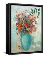 Flowers in a Turquoise Vase, C.1912-Odilon Redon-Framed Stretched Canvas