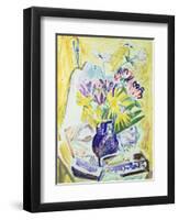 Flowers in a Vase, 1918-19-Ernst Ludwig Kirchner-Framed Premium Giclee Print