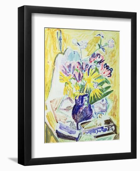 Flowers in a Vase, 1918-19-Ernst Ludwig Kirchner-Framed Premium Giclee Print