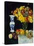 Flowers in a Vase and Fruit, C.1897-1931 (Oil on Canvas)-George Leslie Hunter-Stretched Canvas