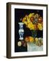 Flowers in a Vase and Fruit, C.1897-1931 (Oil on Canvas)-George Leslie Hunter-Framed Giclee Print