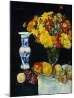 Flowers in a Vase and Fruit, C.1897-1931 (Oil on Canvas)-George Leslie Hunter-Mounted Giclee Print